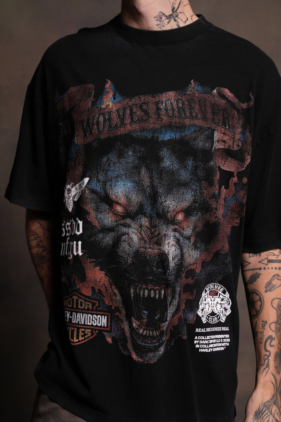 Inferno Wolf "Premium" Oversized Tee in Black