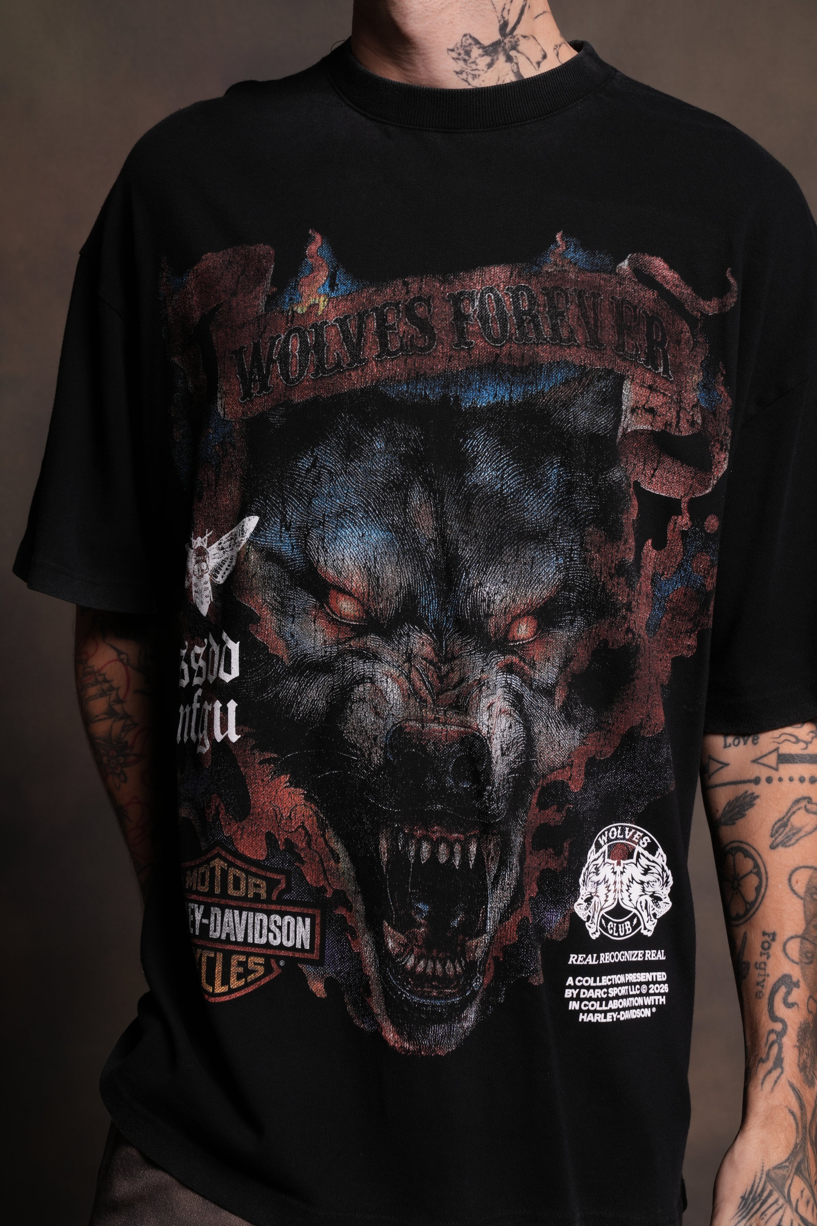 Inferno Wolf "Premium" Oversized Tee in Black