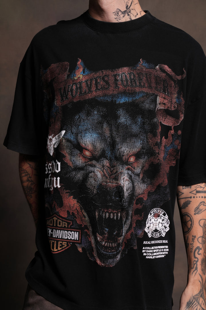 Inferno Wolf "Premium" Oversized Tee in Black