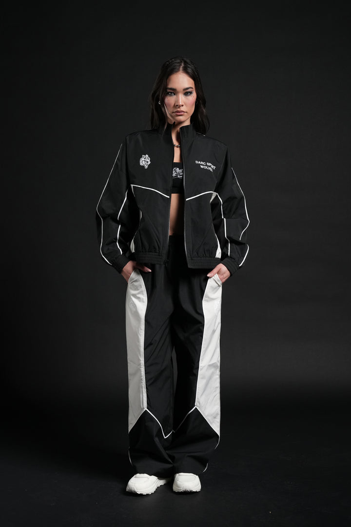 Dual Wolf She Quinn Track Pant in Black/Sand