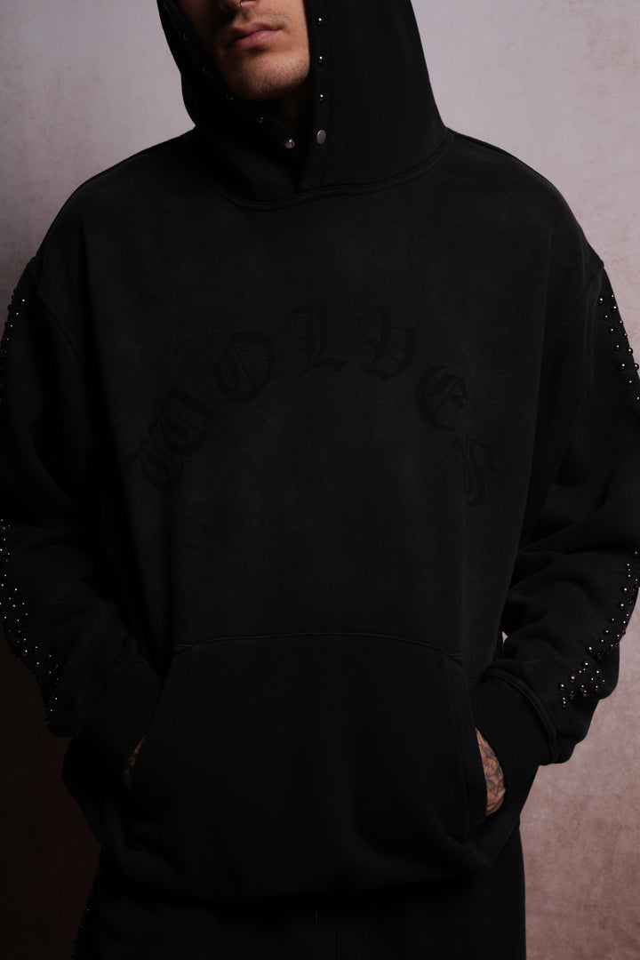 Chopper Stud "Pierce" Hoodie in Black Horizon Sun Fade