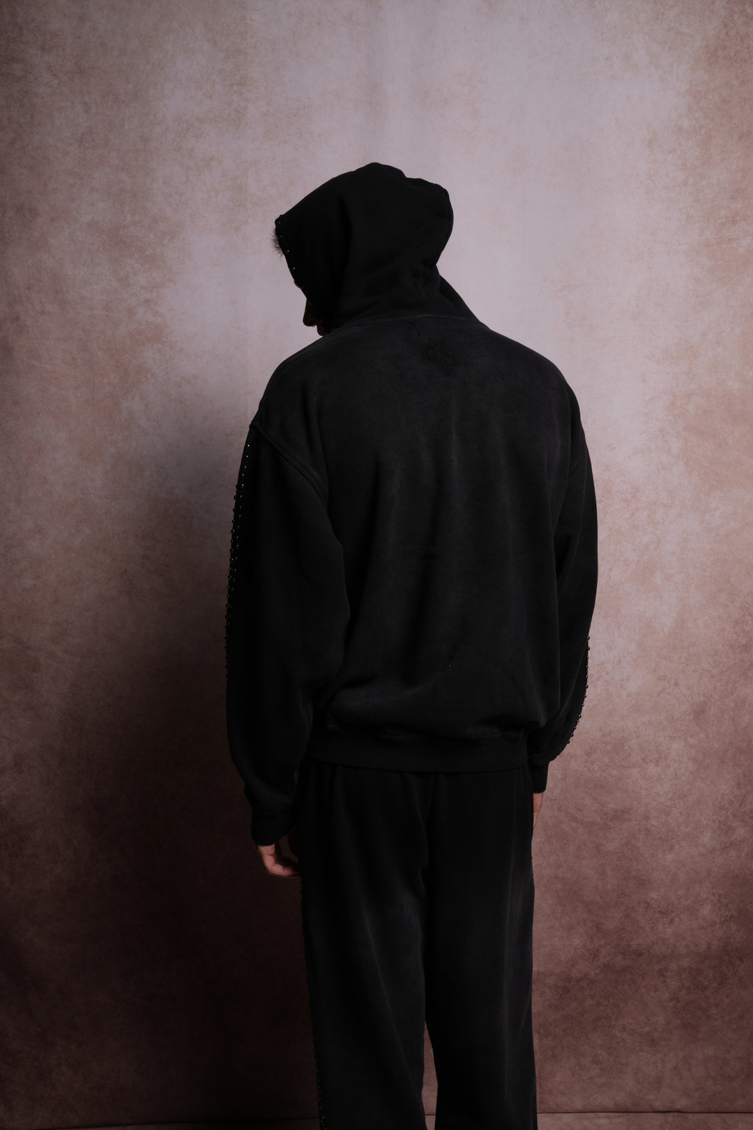 Chopper Stud "Pierce" Hoodie in Black Horizon Sun Fade