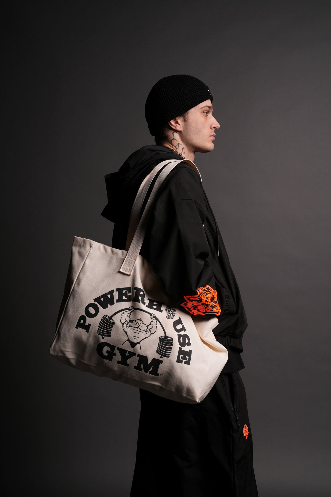 Powerhouse Of The Wolves Forever Canvas Tote in Cream