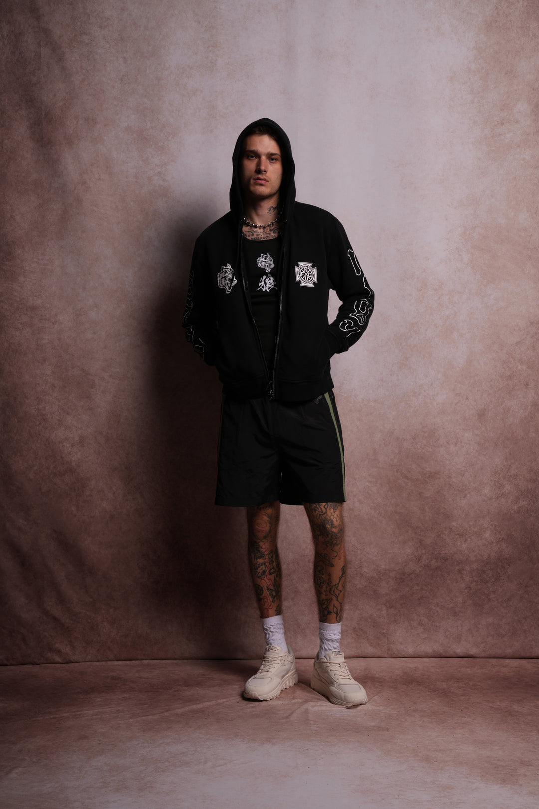 Infernal Mantra Donnie "Zip Up" Hoodie in Black Horizon Sun Fade