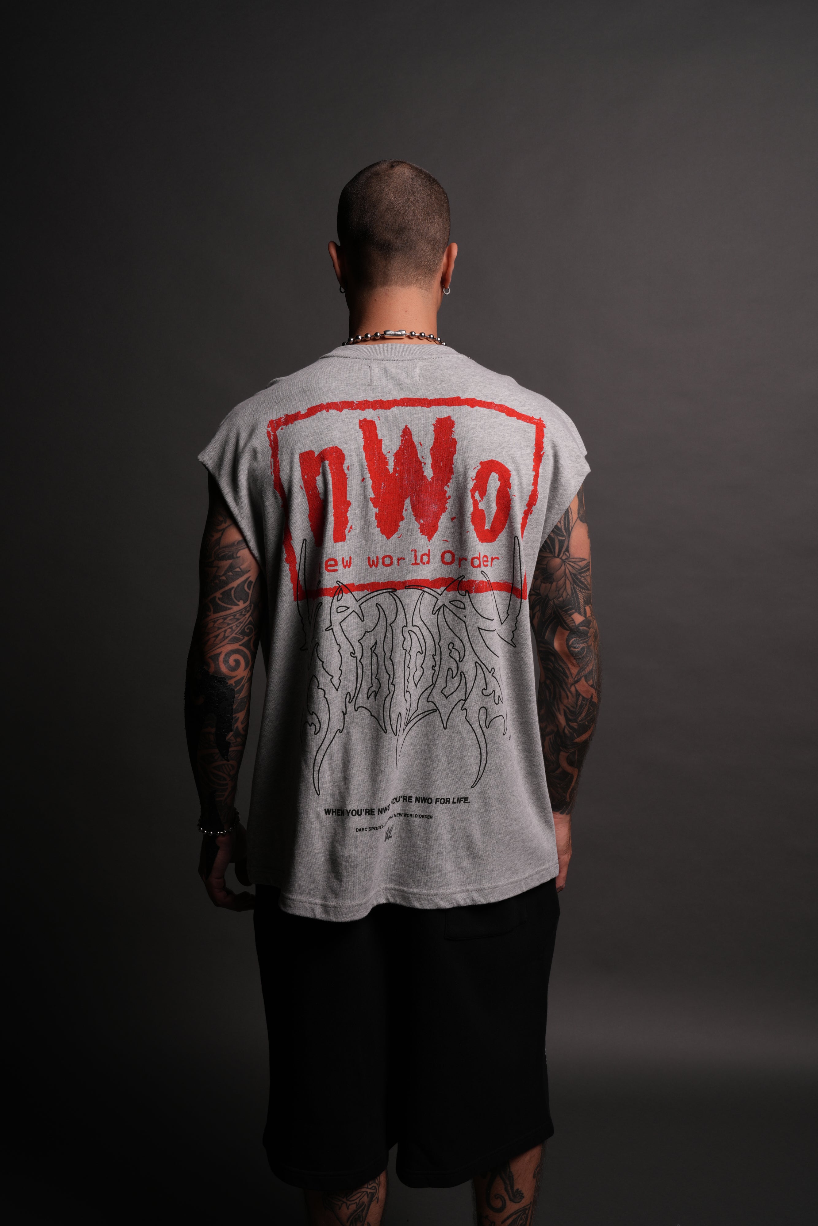NWO "Premium" Muscle Tee in Light Athletic Gray