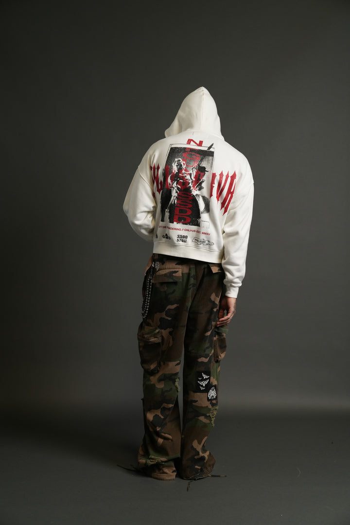 Born Darc Darco Double Zip Hoodie in Cream