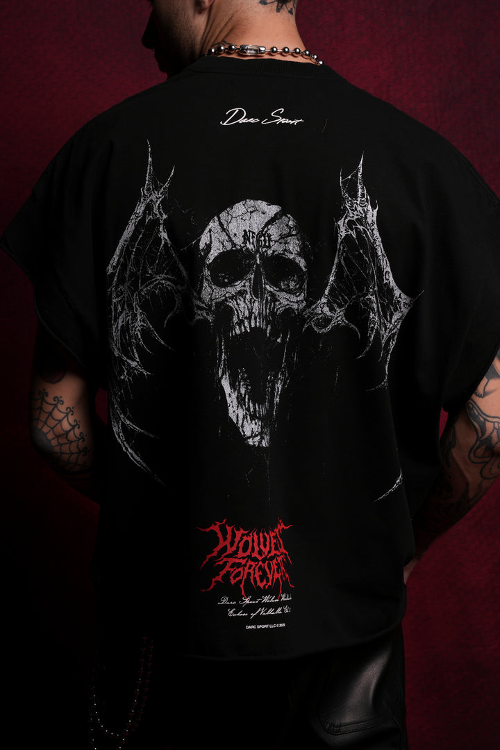 Darc Wings "Grunge" Cut Off Tee in Black