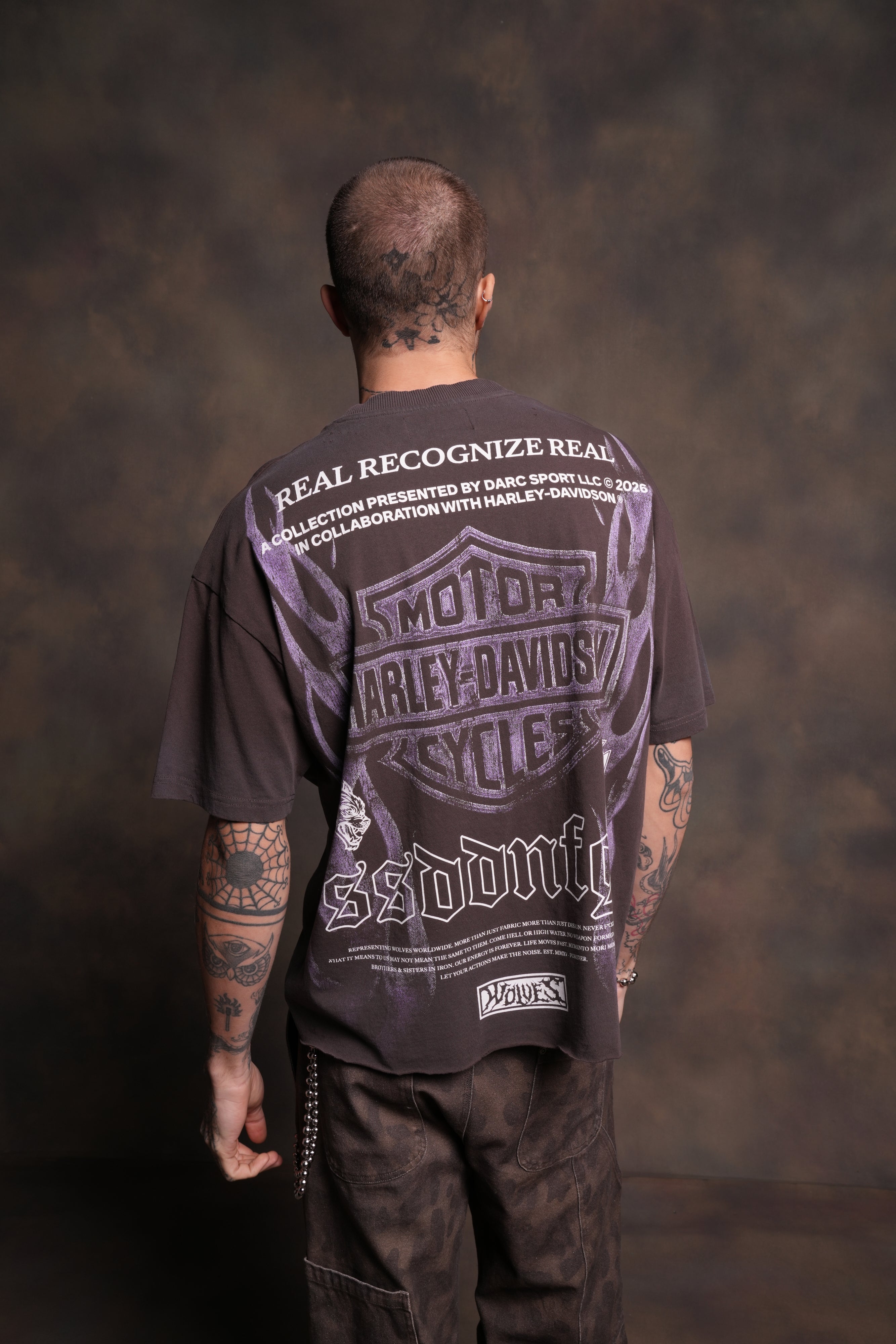 Ride Forever Distressed Grunge Mid-Length Raw Hem Tee in Darc Brown Drift Wash