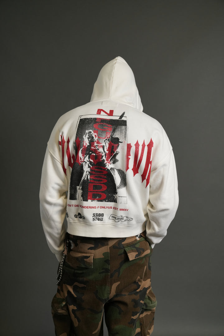 Born Darc Darco Double Zip Hoodie in Cream