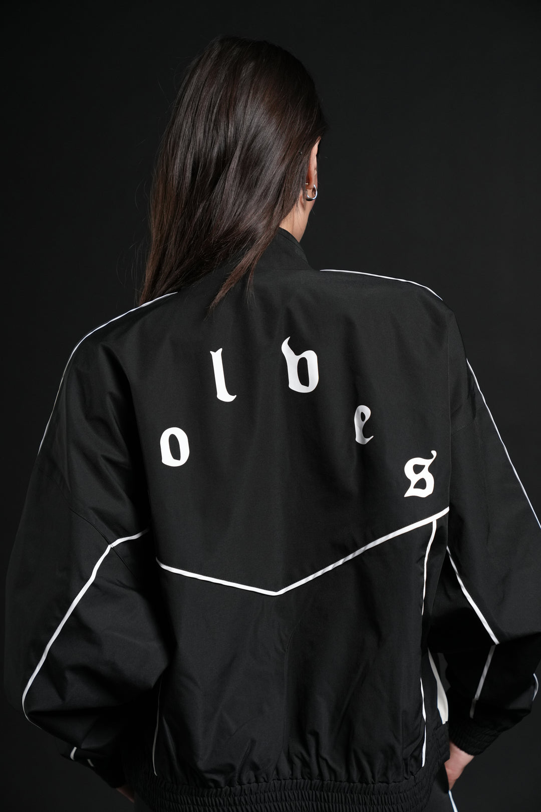 Darc Sport Wolves Unisex Pyramid Quinn Track Jacket in Black/Sand