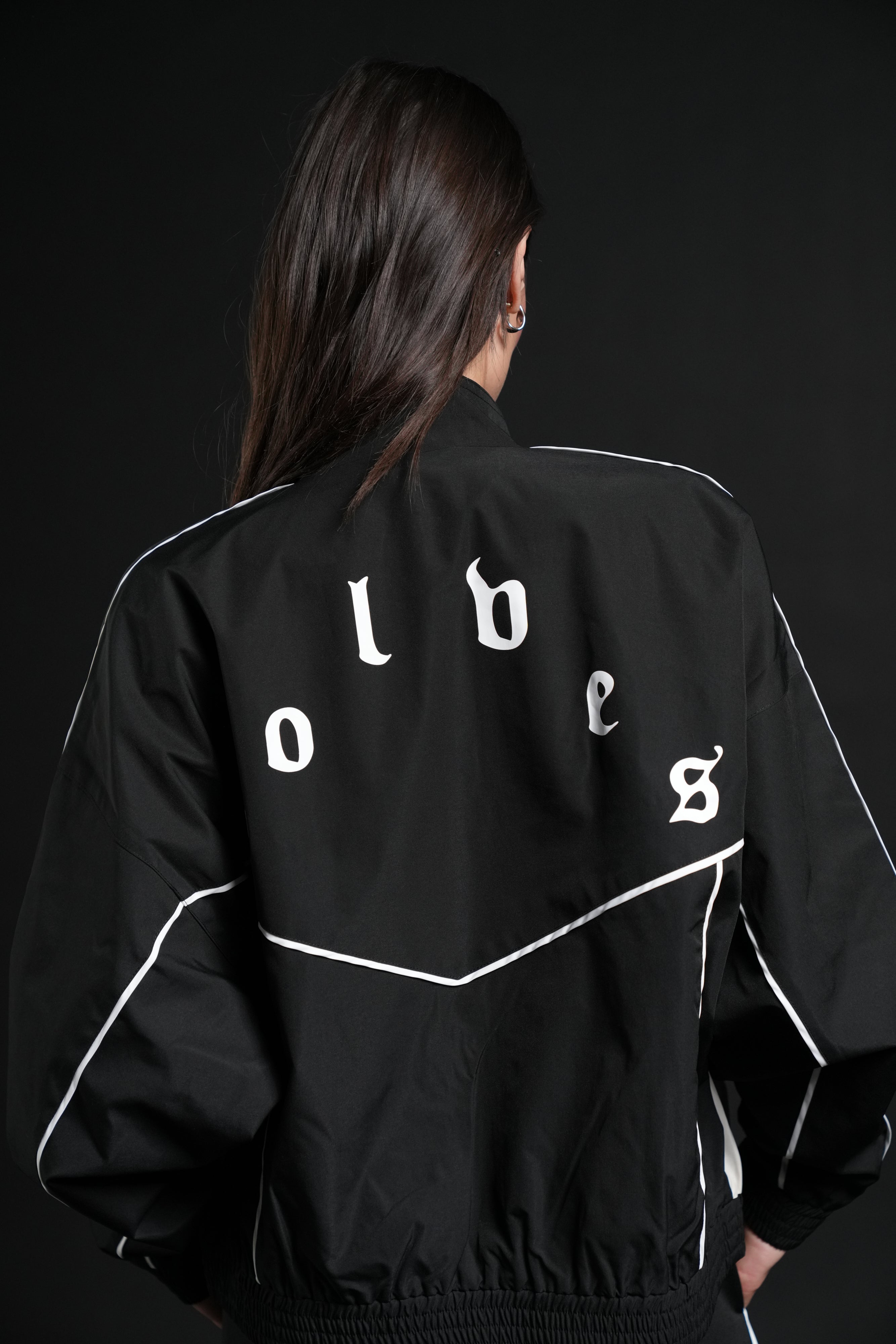 Darc Sport Wolves Unisex Pyramid Quinn Track Jacket in Black/Sand