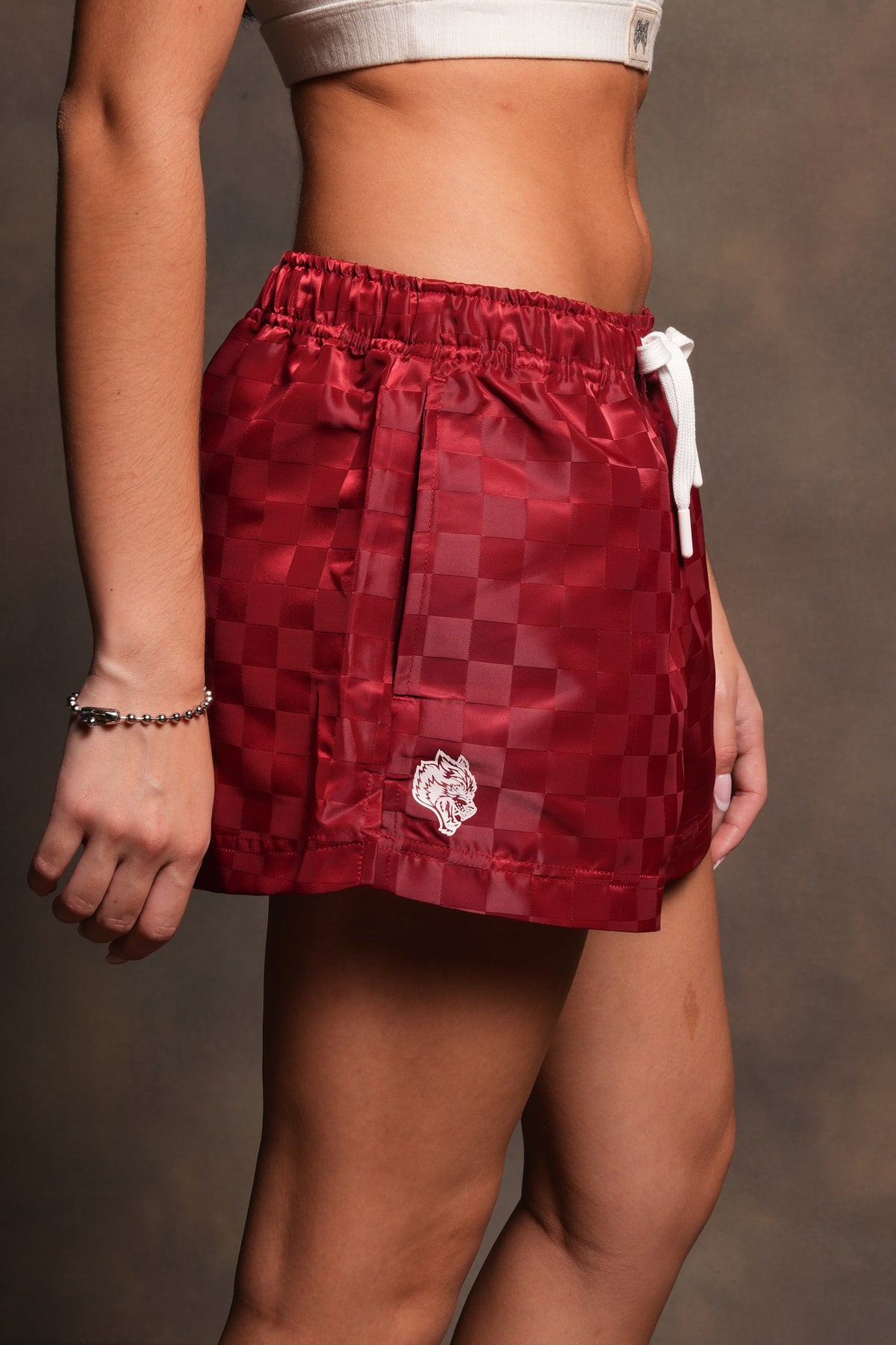 Dual Wolf Roxie Run Shorts in Cherry Red