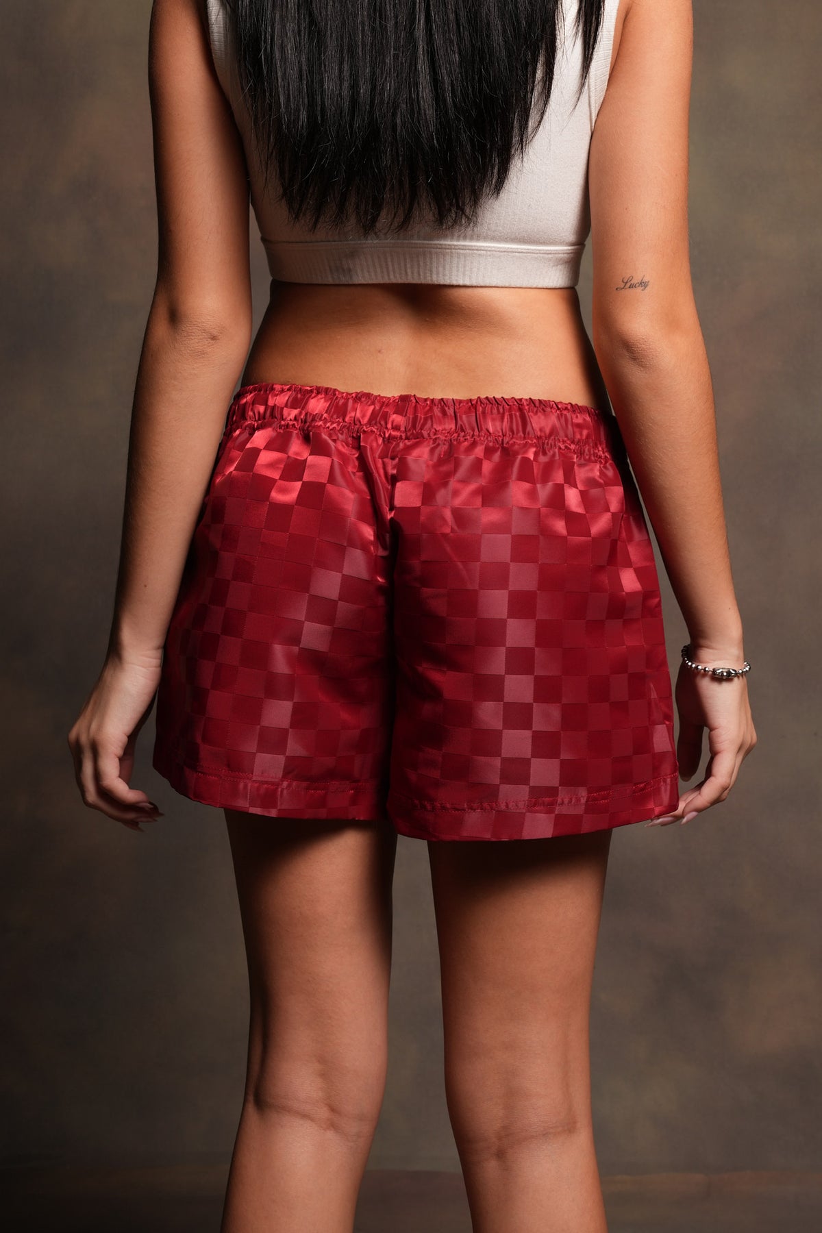 Dual Wolf Roxie Run Shorts in Cherry Red