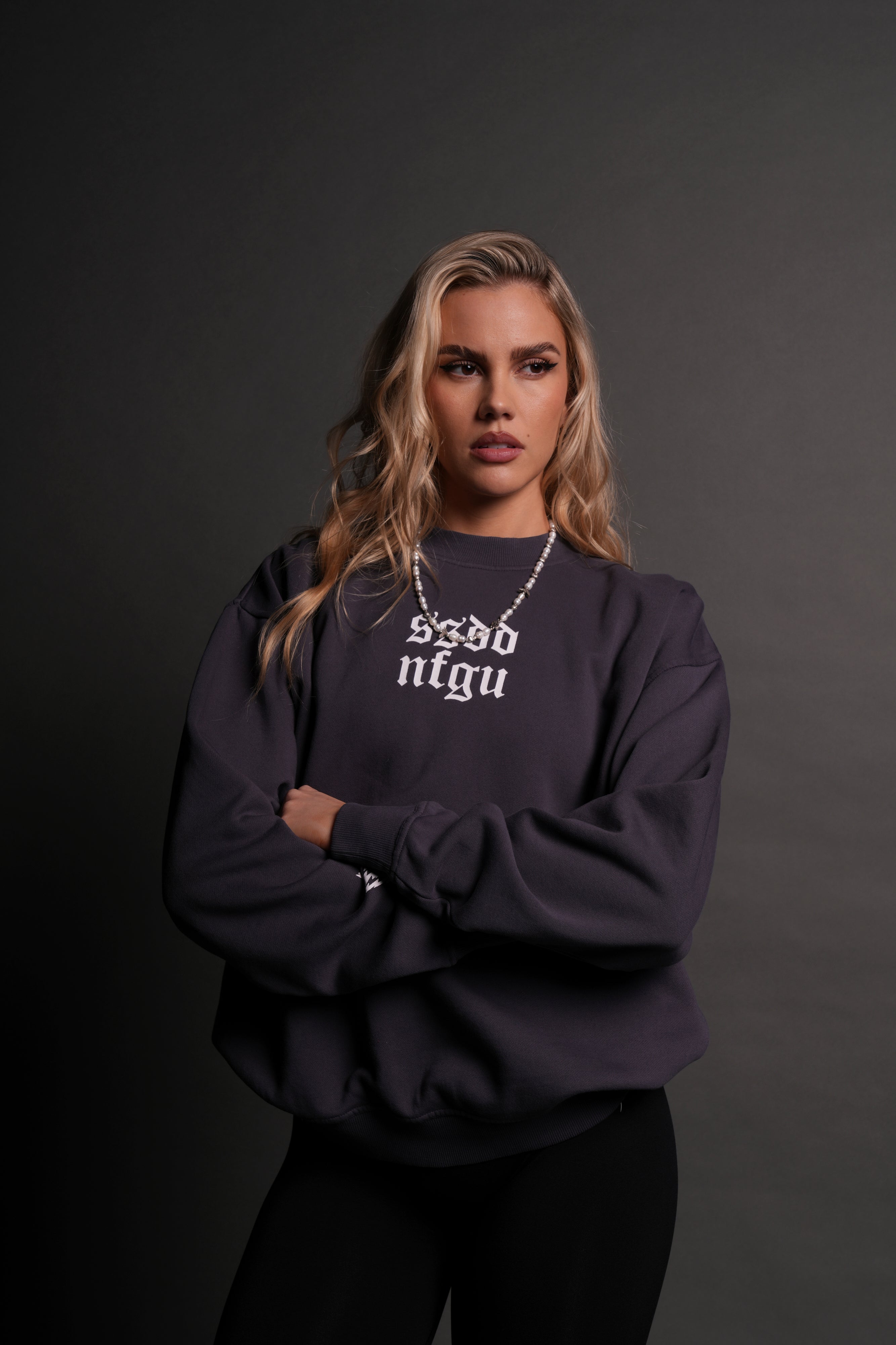 Big SSDD NFGU She London Crewneck in Midnight Blue