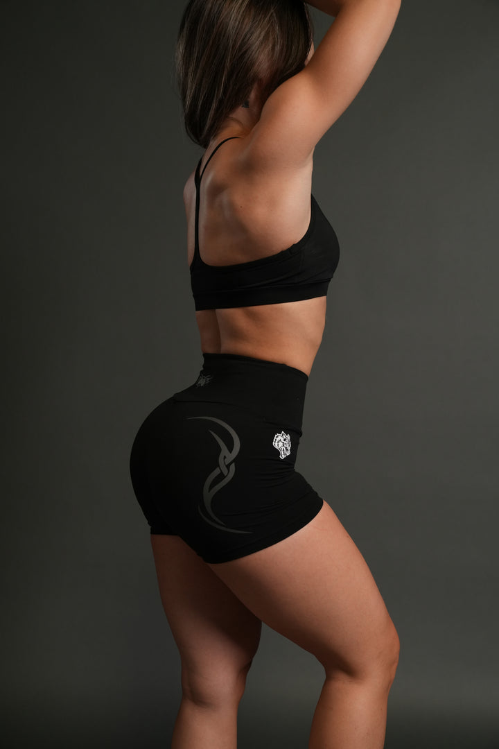 Dual Finite Code Beau Shorts in Black