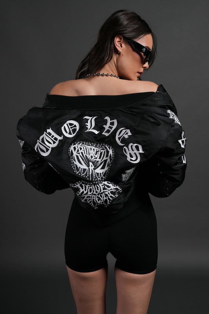Give it Your All Trin Bomber in Black