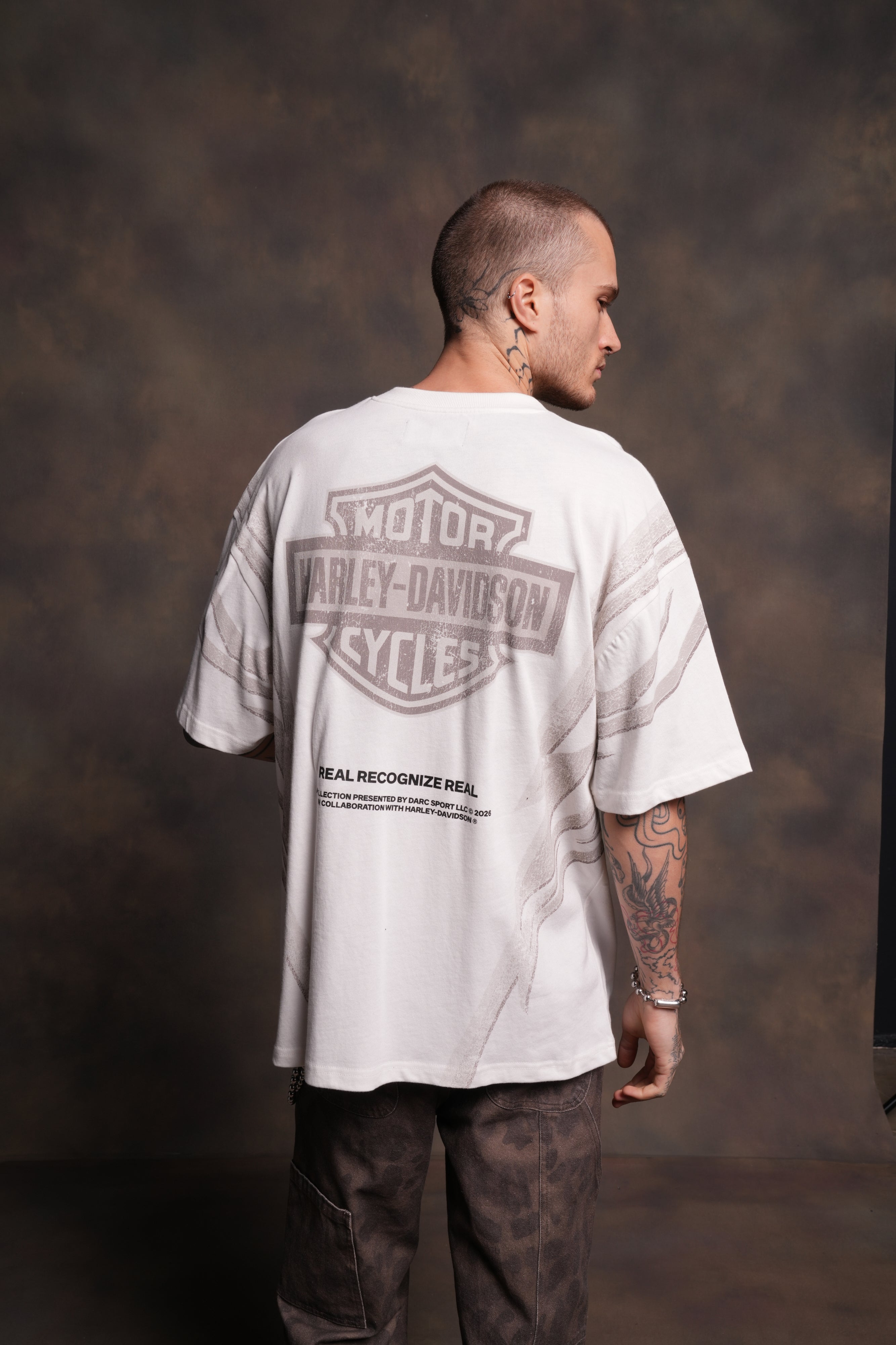 Real Recognize Real Unisex Premium Oversized Tee in Cream