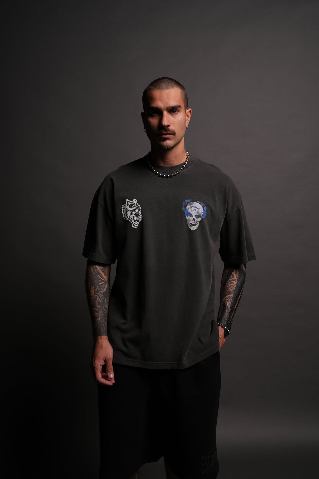 Stone Cold "Premium" Oversized Tee in Wolf Gray