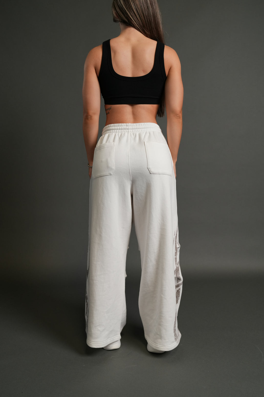 Finite Flame She Mia Cargo Sweat Pants in Cream