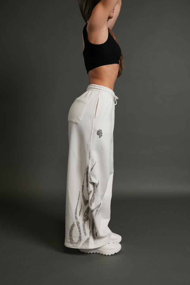 Finite Flame She Mia Cargo Sweat Pants in Cream