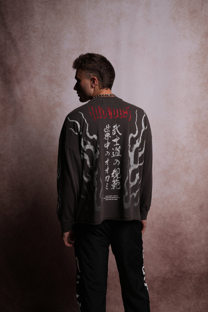 Darc Infernal "Premium" Box Cut L/S Tee in Wolf Gray