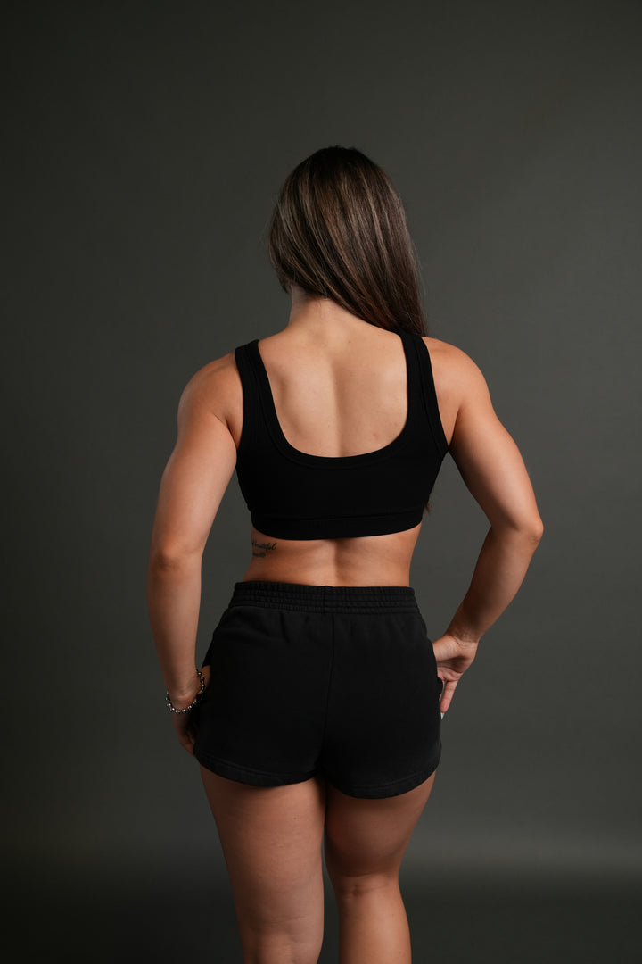 Darc Wandering Ellie Sweat Shorts in Black Drift Wash