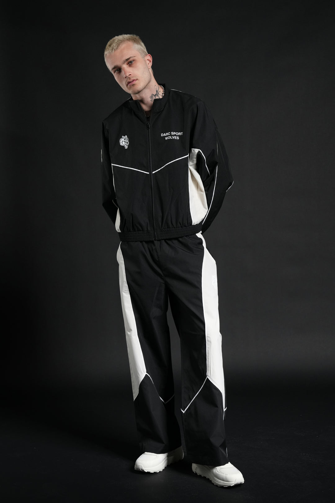 Dual Wolf Men's Quinn Track Pant in Black/Sand