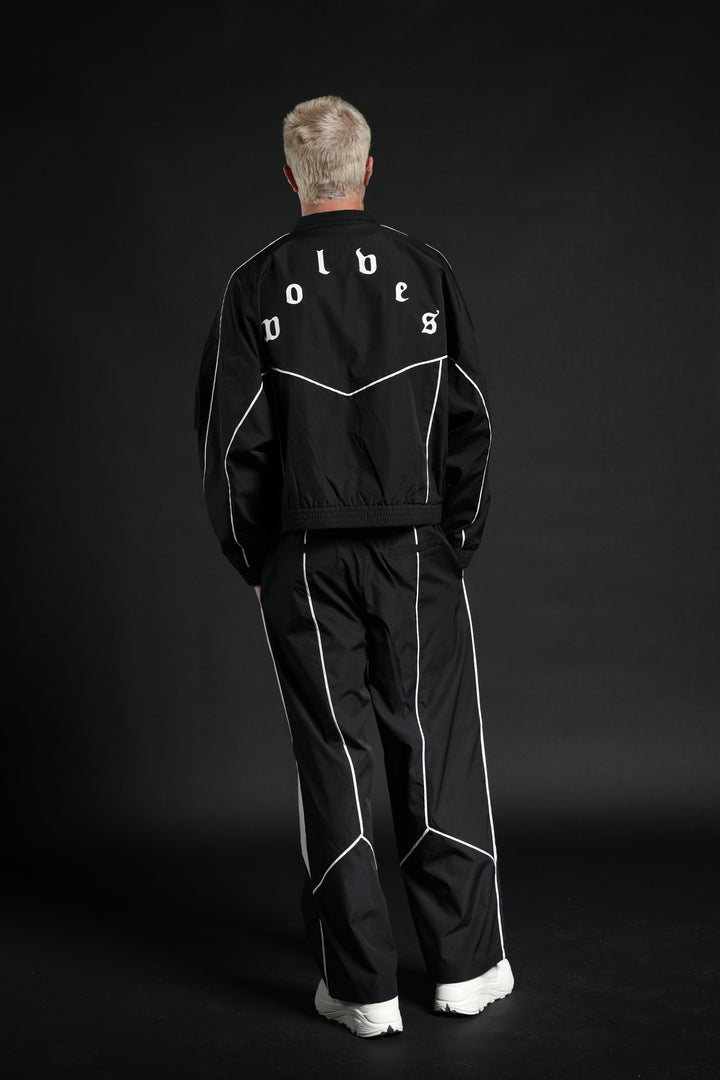 Darc Sport Wolves Unisex Pyramid Quinn Track Jacket in Black/Sand