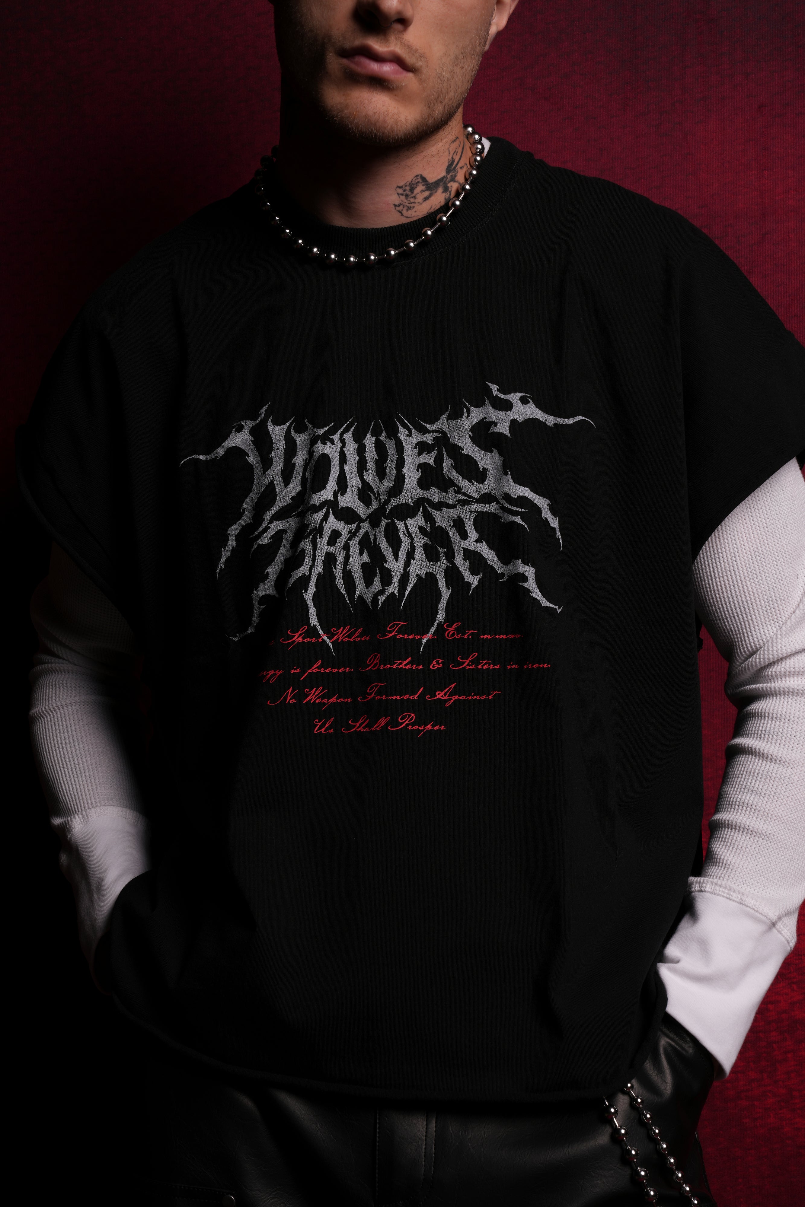 Darc Core "Grunge" Cut Off Tee in Black