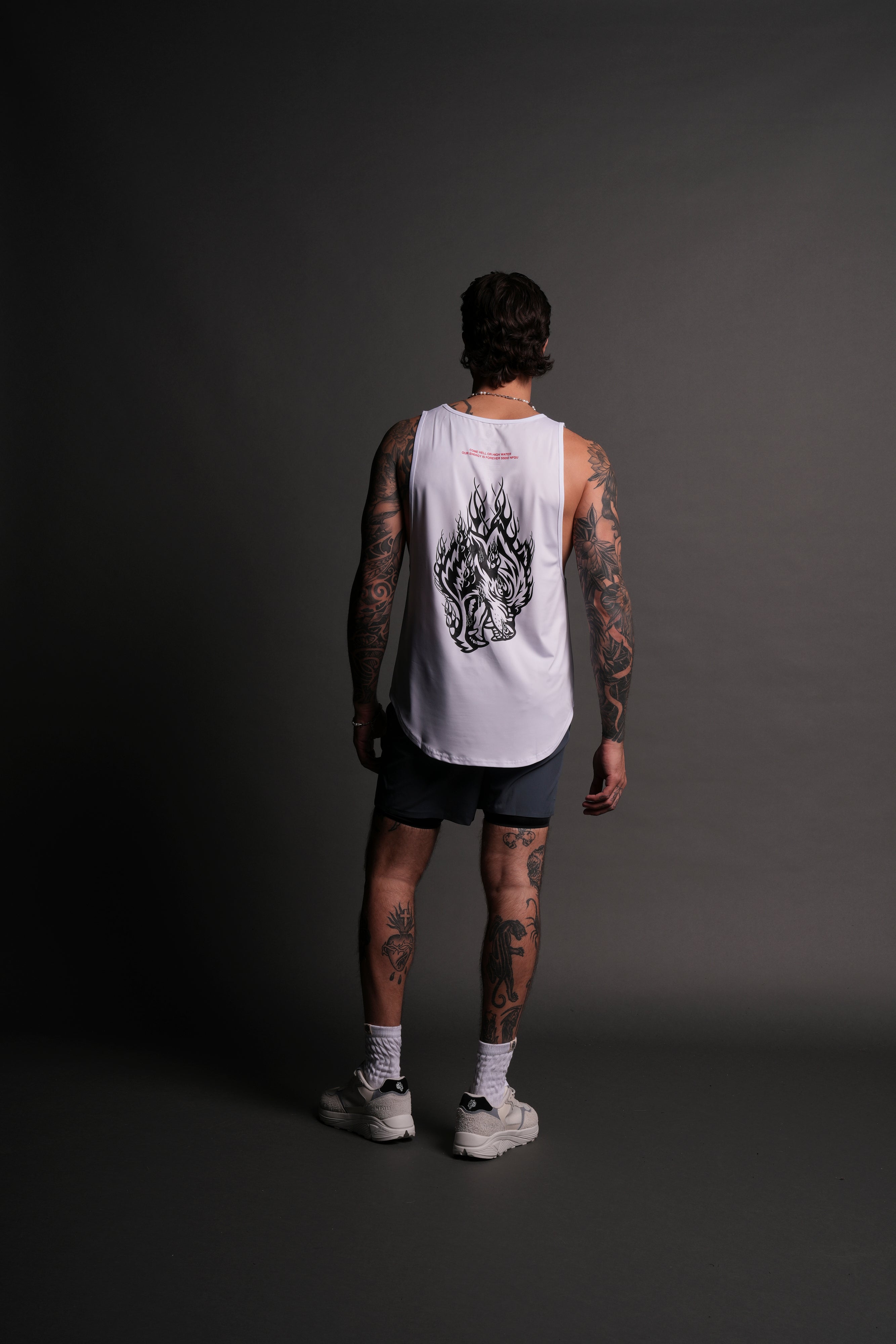 Come Hell Or High Water "Dry Wolf" (Drop) Tank in White