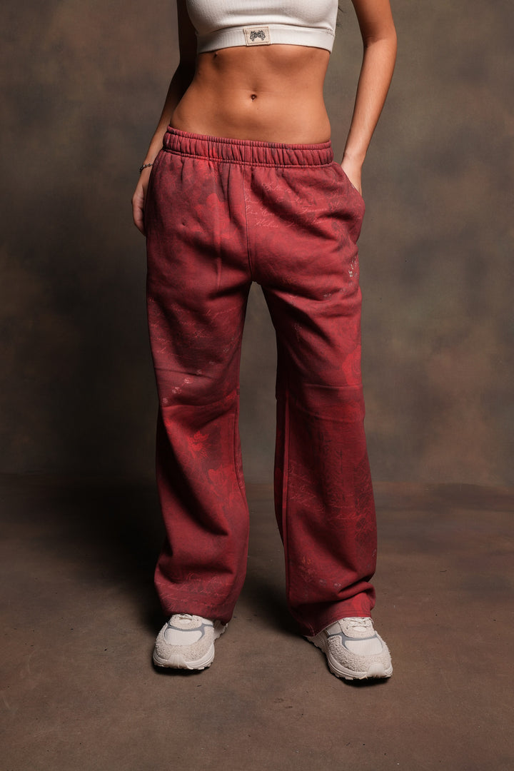 Wolves Pyramid Big Cozy Sweats In Rosas De Sangre