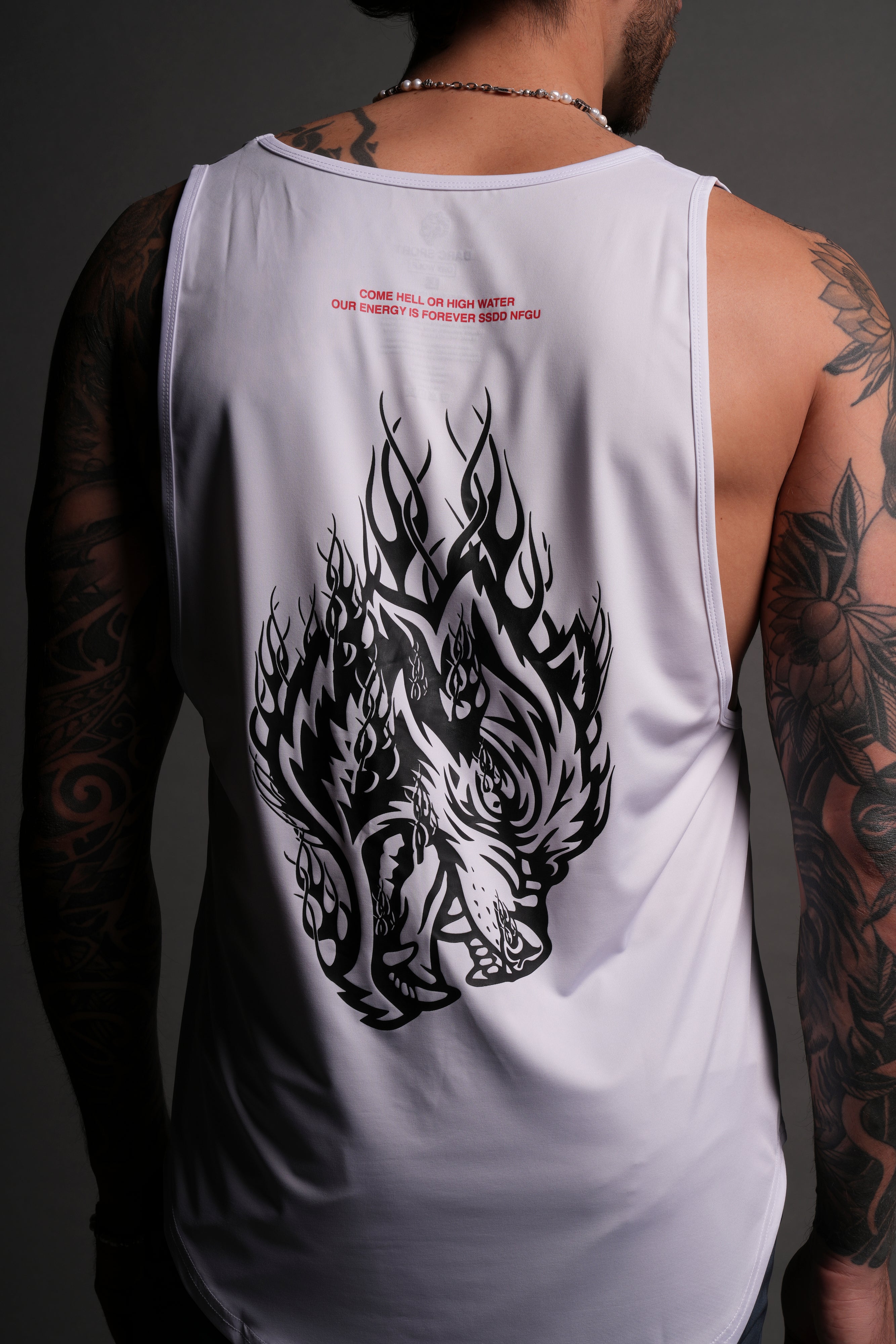 Come Hell Or High Water "Dry Wolf" (Drop) Tank in White