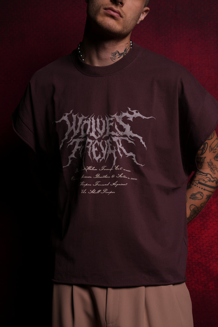 Darc Core "Grunge" Cut Off Tee in Darc Purple