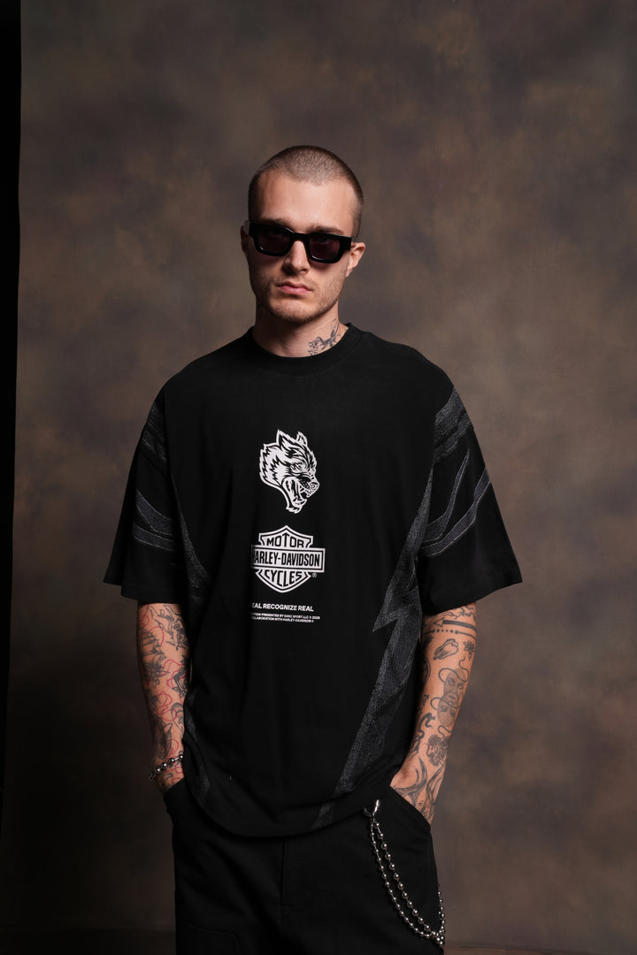 Real Recognize Real Unisex Premium Oversized Tee in Black Drift Wash