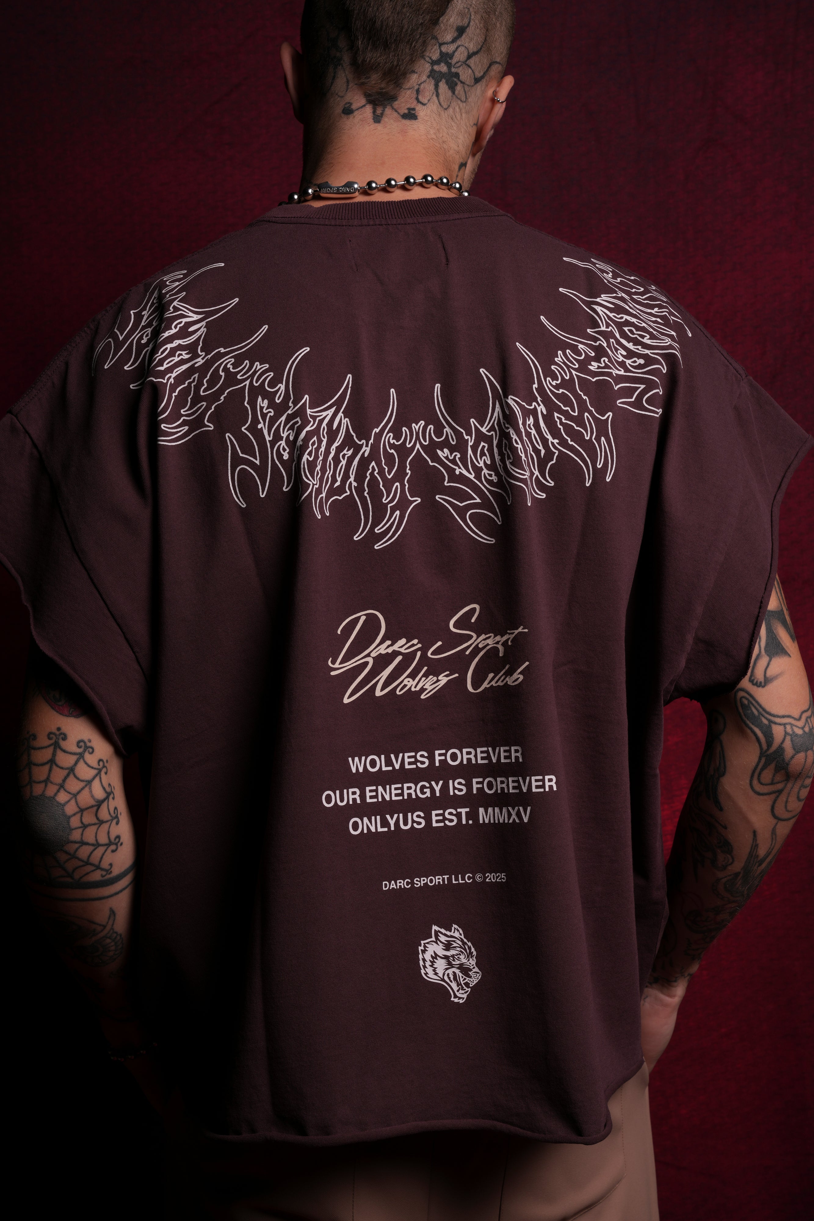 Darc Core "Grunge" Cut Off Tee in Darc Purple
