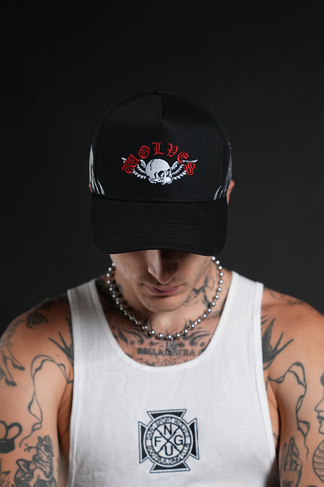 Twin Flame 5 Panel Hat in Black