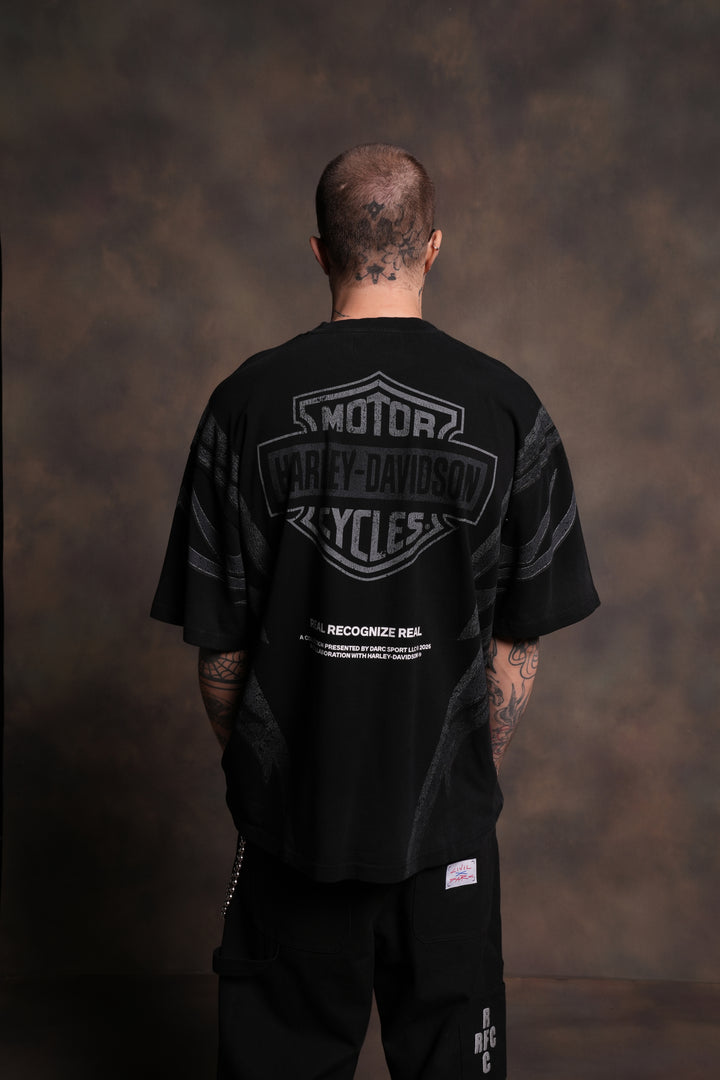 Real Recognize Real Unisex Premium Oversized Tee in Black Drift Wash