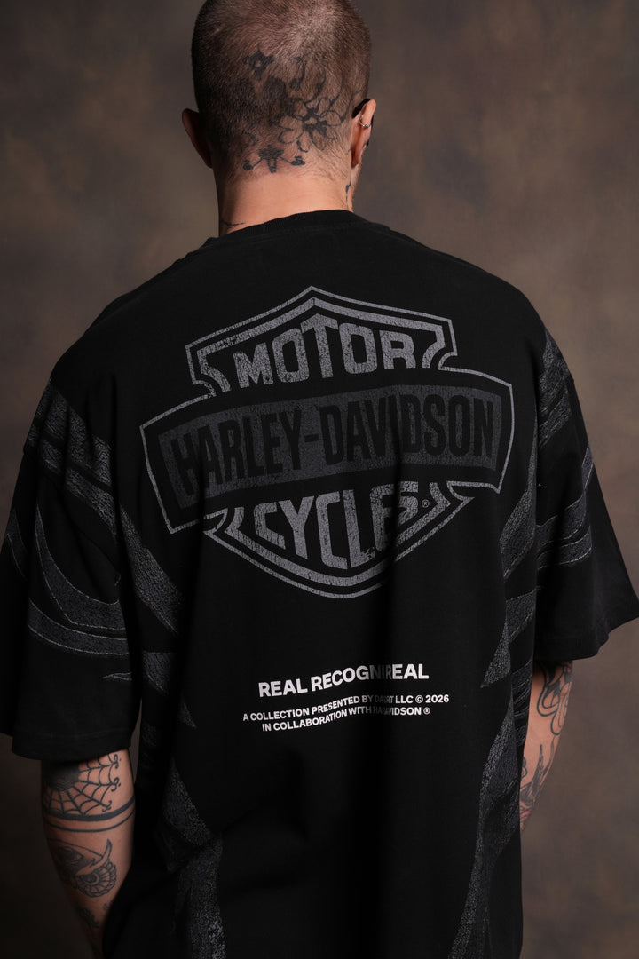 Real Recognize Real Unisex Premium Oversized Tee in Black Drift Wash