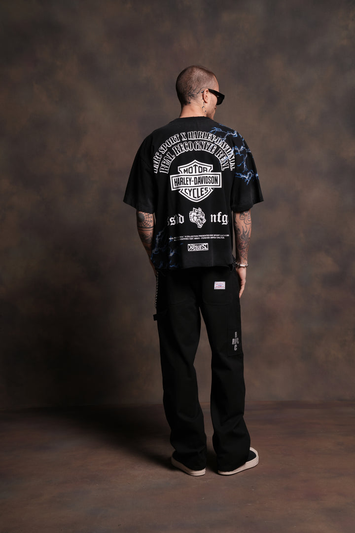 We Were Never the Same Distressed Grunge Tee in Black Drift Wash