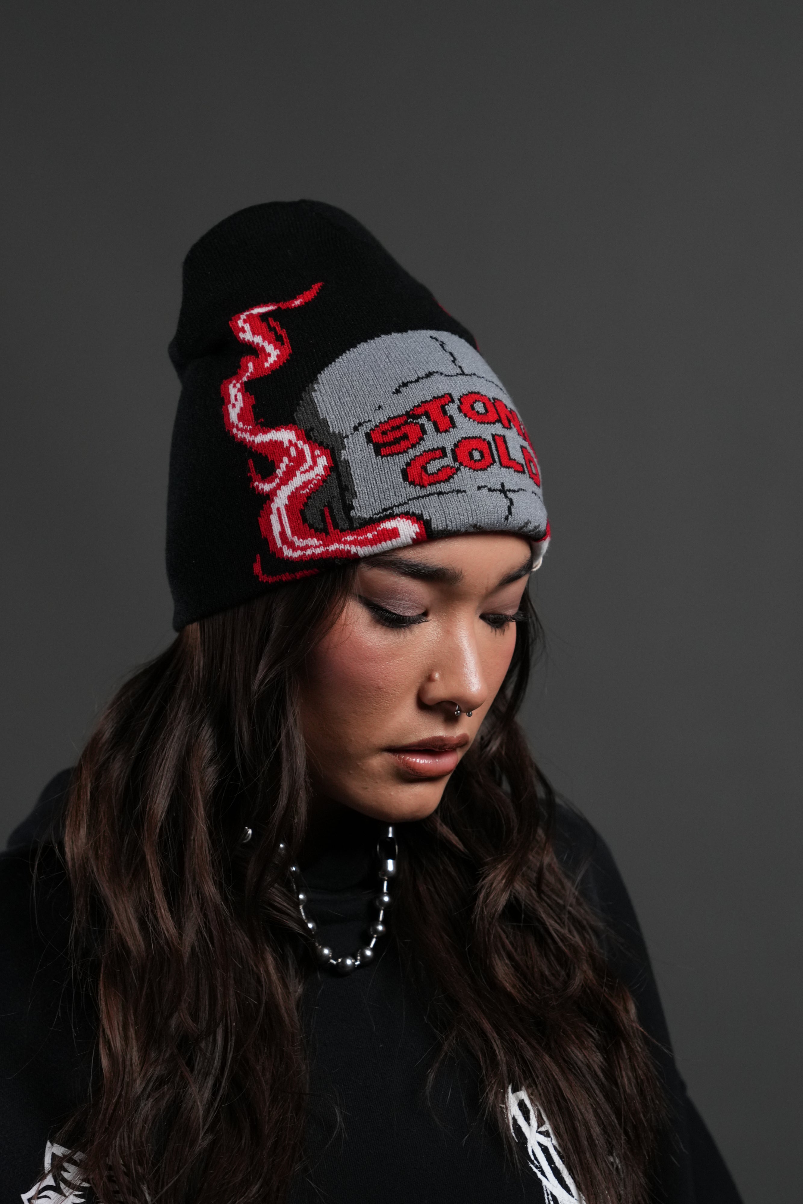 Stone Cold Big Skull Cap Beanie in Black – DarcSport