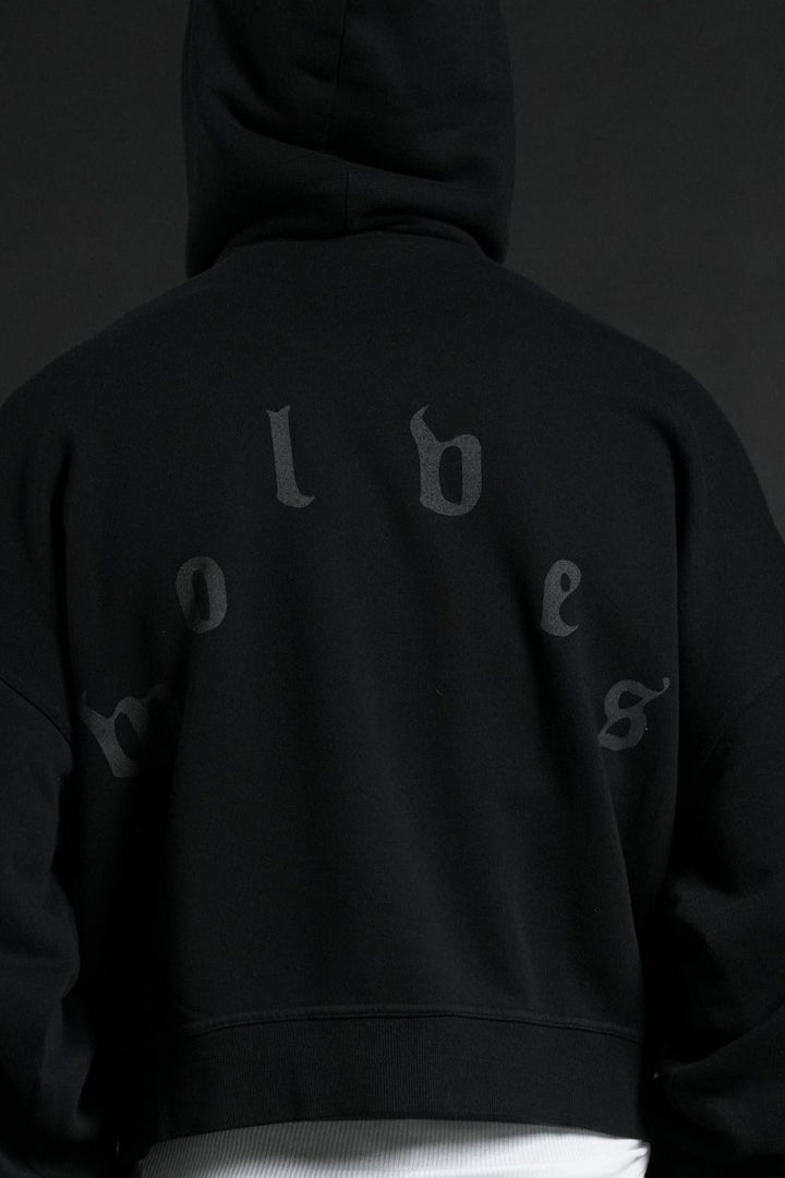 Side Of Power Vex Double Zip Hoodie in Black