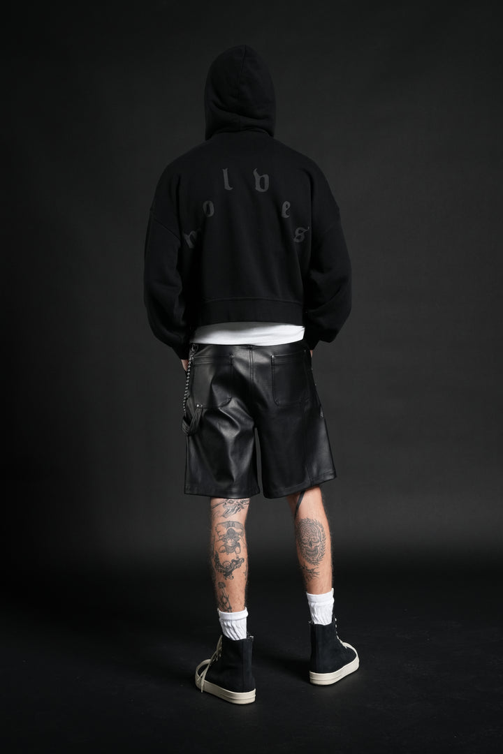 Side Of Power Vex Double Zip Hoodie in Black