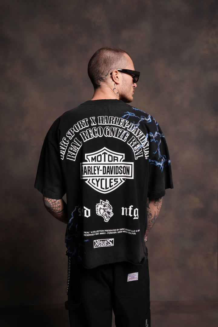 We Were Never the Same Distressed Grunge Tee in Black Drift Wash