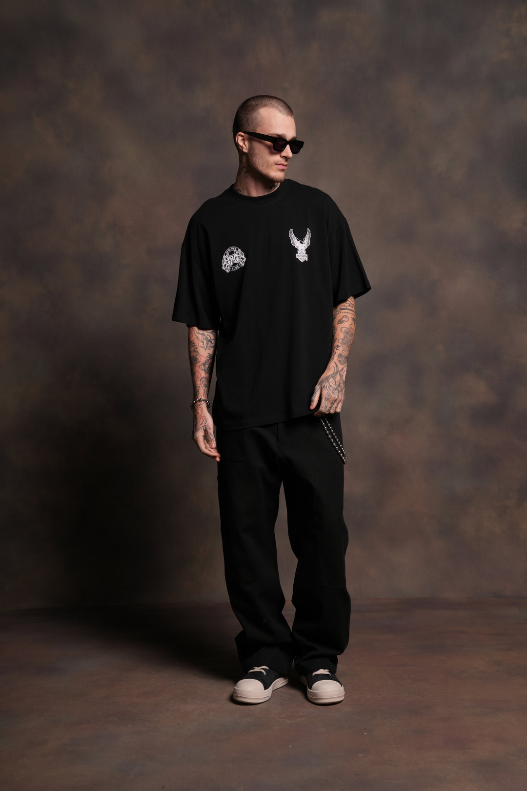 The Eagle & The Wolf "Premium" Oversized Tee in Black