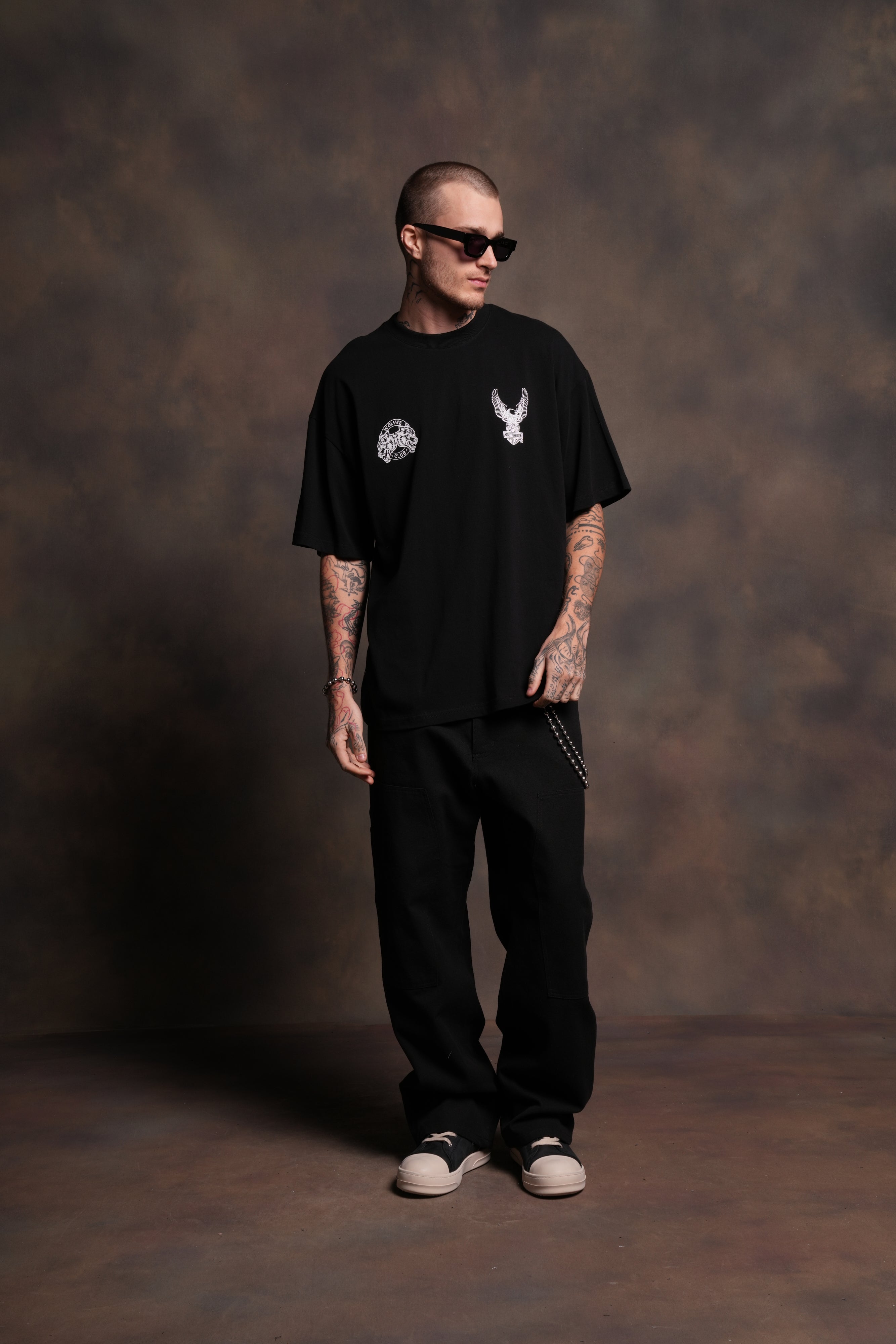 The Eagle & The Wolf "Premium" Oversized Tee in Black