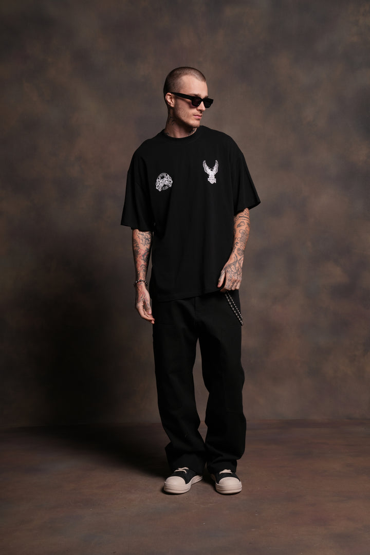The Eagle & The Wolf "Premium" Oversized Tee in Black