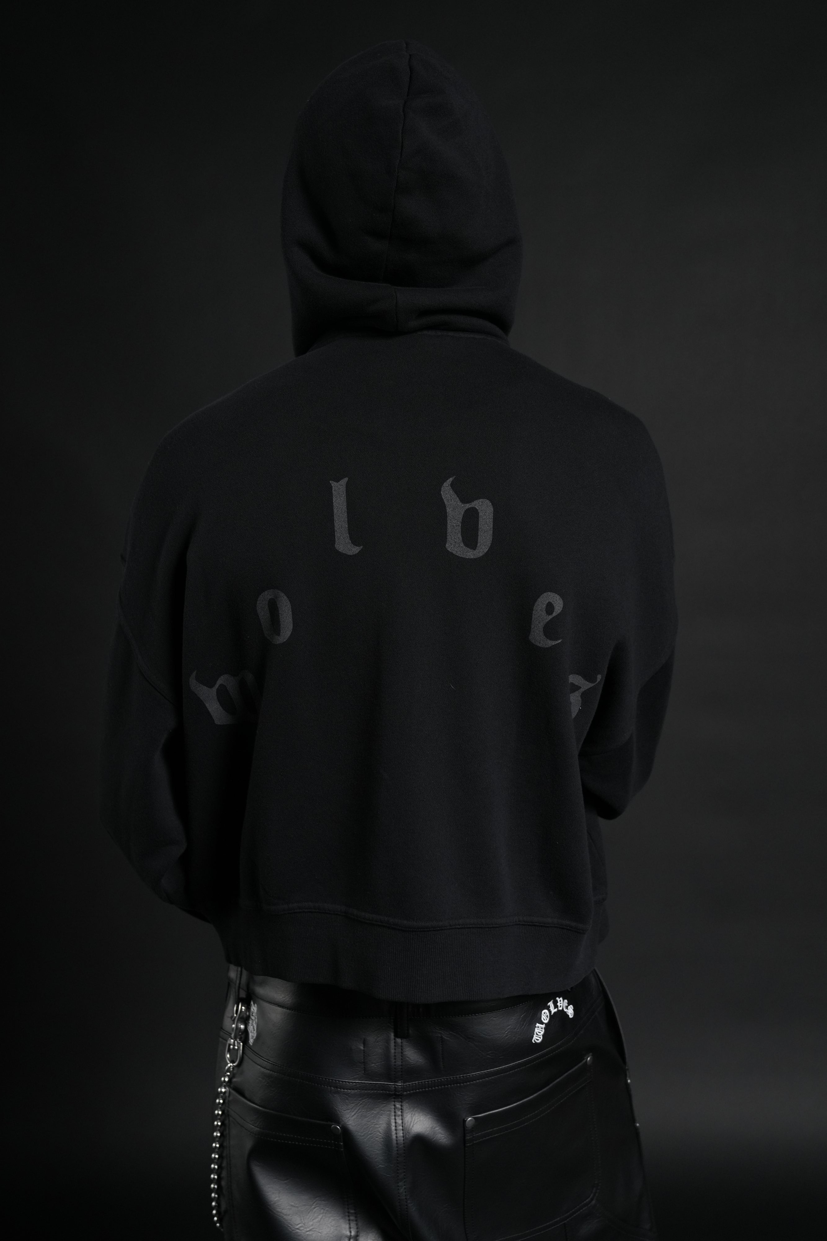 Side Of Power Vex Double Zip Hoodie in Black
