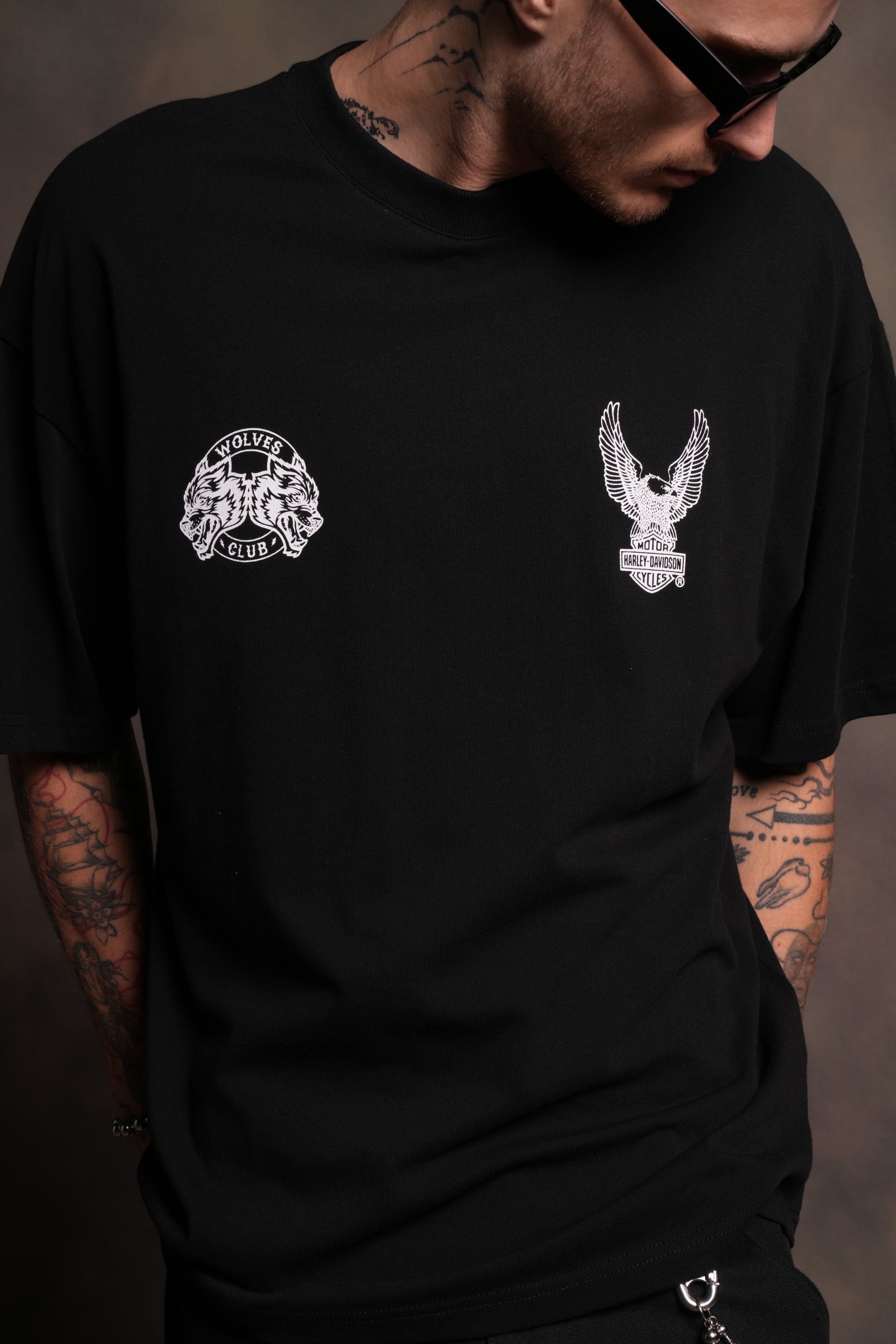 The Eagle & The Wolf "Premium" Oversized Tee in Black