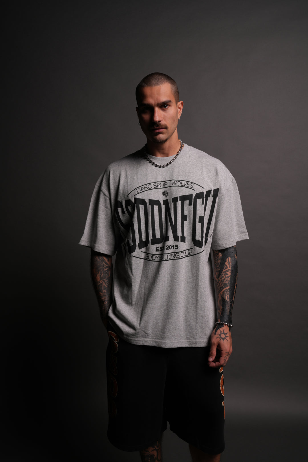SSDDNFGU FRVR "Premium" Oversized Tee in Light Athletic Gray