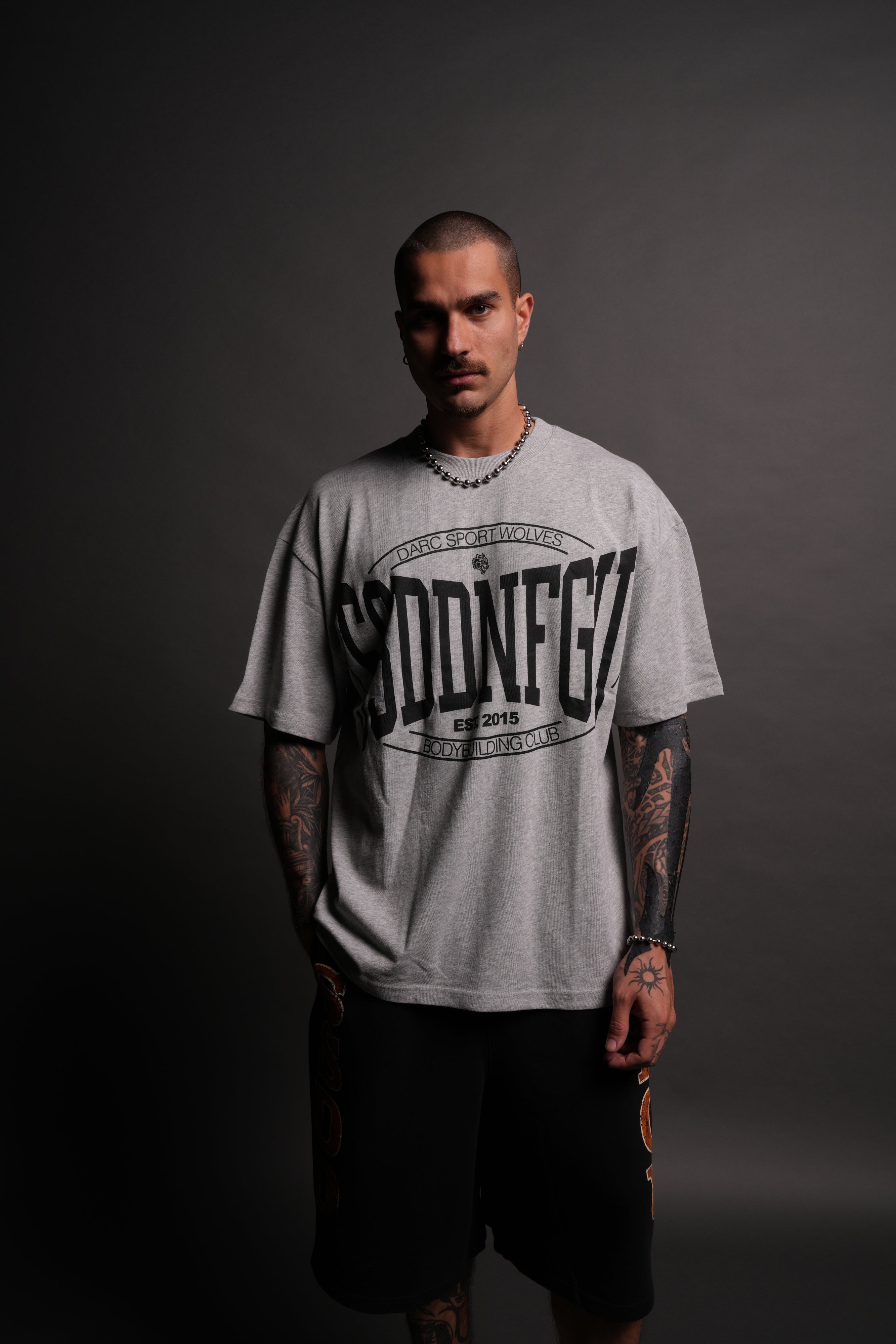 SSDDNFGU FRVR "Premium" Oversized Tee in Light Athletic Gray